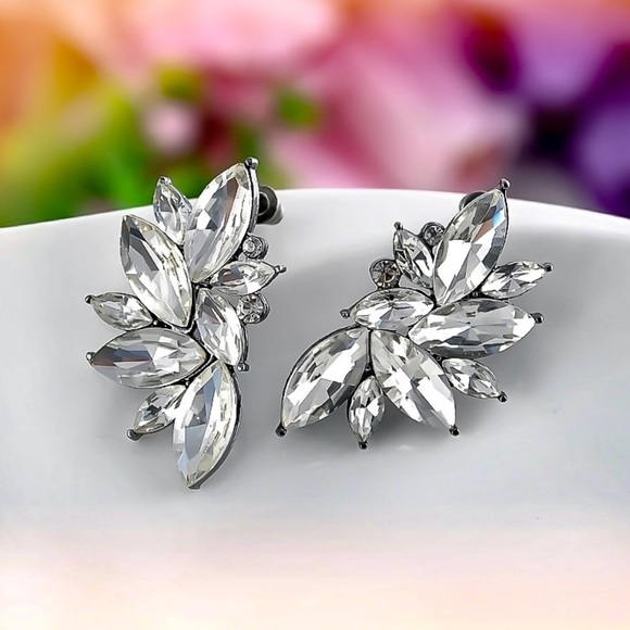 Jewelry - Crystal Cluster Prom Bridal Stud Earrings